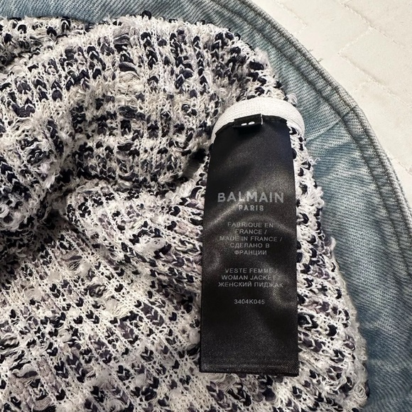 Balmain Denim and Tweed blazer jacket - Picture 4 of 9